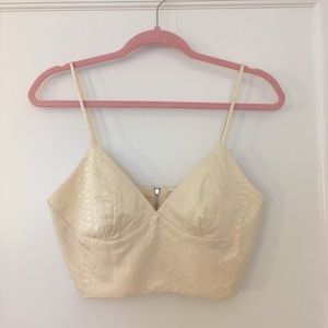 Cute Cream colored spaghetti crop top!